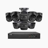 EL200 - 1080p 8 Channel Outdoor Wired Security CCTV System with 4 Bullet & 4 Turret Cameras, 3.6 MM Lens, Smart DVR with Human & Vehicle Detection, 66 ft Infrared Night Vision, 4-in-1 Output Signal, IP67